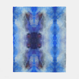 Couverture Polaire Aquarelle ArtBleu mauve magik Blanche polaire