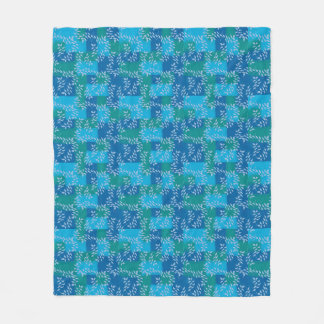 Couverture Polaire Aquarelle bleu vert ivoire