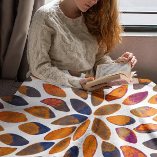 Couverture Polaire Aquarelle brosse traits - effet rouillé