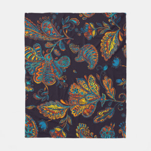 Couverture Polaire Aquarelle de Paisley : tuile à motif floral