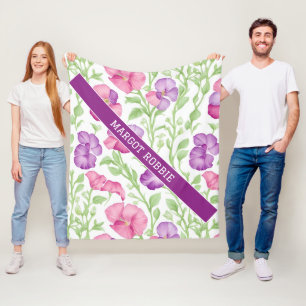 Couverture Polaire Aquarelle de pois doux coloré Motif personnalisé