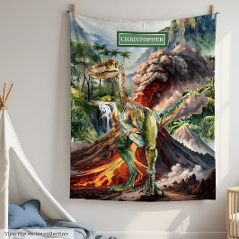 Couverture Polaire Aquarelle Dinosaur Personnalisé Garçons Cadeau Ann