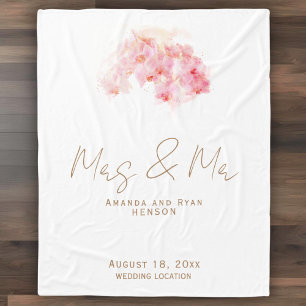 Couverture Polaire Aquarelle d'orchidée Mme. & M. Floral Mariage