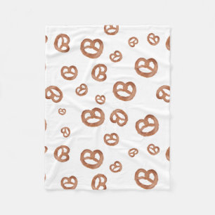 Couverture Polaire Aquarelle douce salée Motif Pretzel