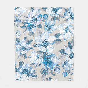 Couverture Polaire Aquarelle en fleurs de cerisier : Pommier sans cou