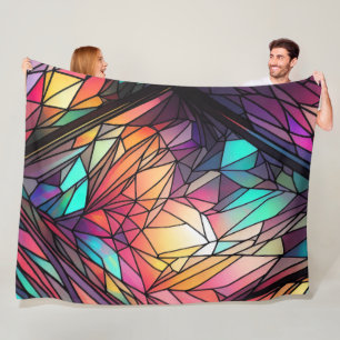 Couverture Polaire Aquarelle en verre tendu Style géométrique Abstrai