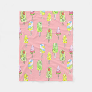 Couverture Polaire Aquarelle esquissée savoureux dessert carto crème
