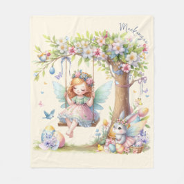 Couverture Polaire Aquarelle Fleur de printemps de Pâques