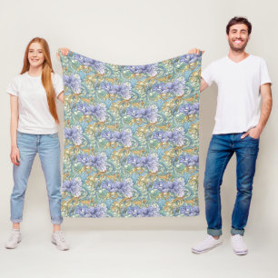Couverture Polaire Aquarelle Florale Art Nouveau Fond d'écran Design