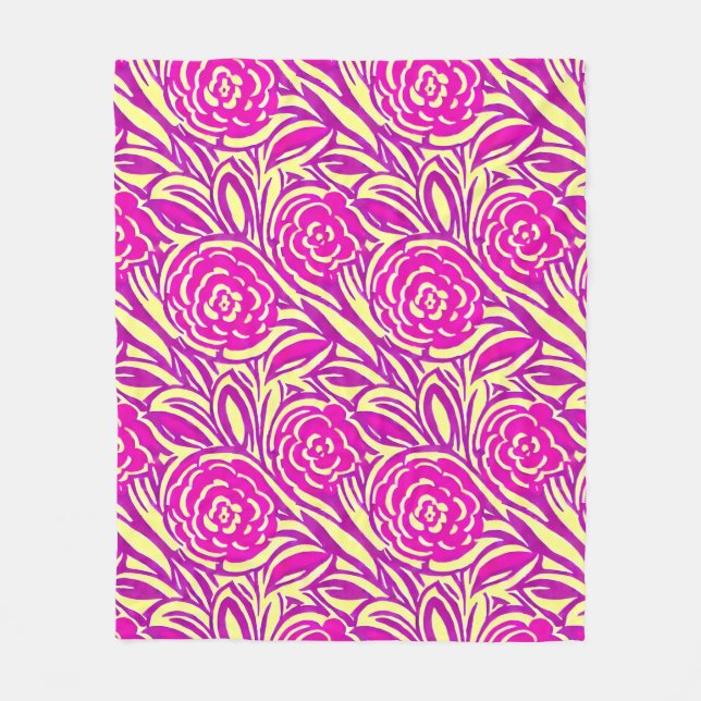 Couverture Polaire Aquarelle florale de Boho brillant (Devant)