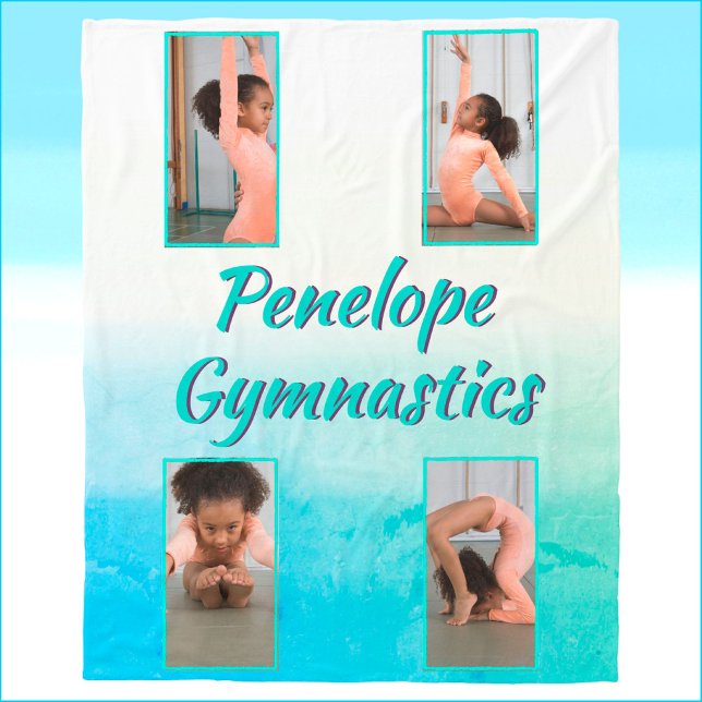 Couverture Polaire Aquarelle Gradient Nom personnalisé, Sport & Photo (Créateur téléchargé)