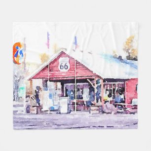 Couverture Polaire Aquarelle historique d'épicerie générale de