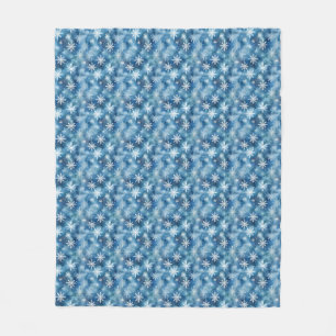 Couverture Polaire Aquarelle hiver flocons bleu arrière - plan