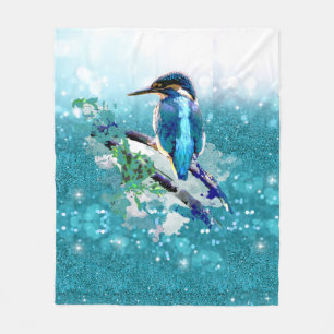 Couverture Polaire Aquarelle Kingfisher Oiseau Faune Nature Art Elle