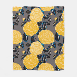 Couverture Polaire Aquarelle motif sans couture avec fleurs de caméli