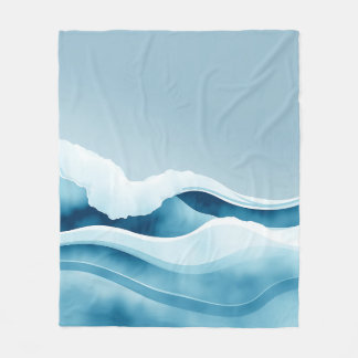 Couverture Polaire Aquarelle Ocean Waves