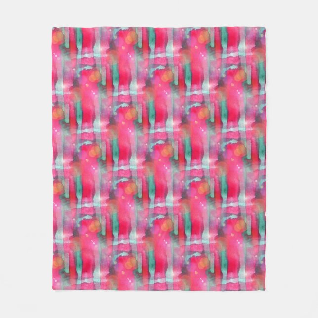 Couverture Polaire Aquarelle peinte par résumé d'éclat de Sun (Devant)