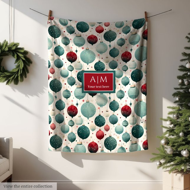 Couverture Polaire Aquarelle personnalisée cadeau de Noël rouge profo (Personalized watercolor deep red Christmas gift Fleece Blanket)
