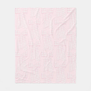 Couverture Polaire Aquarelle Preppy Rose En vichy Bow