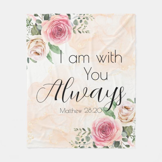 Couverture Polaire Aquarelle Roses Je suis toujours avec vous (Devant)