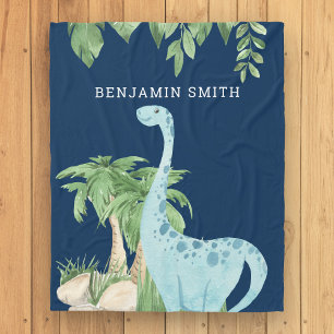 Couverture Polaire Aquarelle rustique dinosaure mignon personnalisé m
