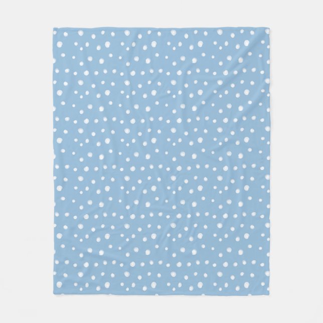 Couverture Polaire Aquarelle Snowflakes Motif bleu (Devant)