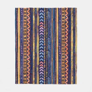 Couverture Polaire Aquarelle tribale ethnique Motif foncé
