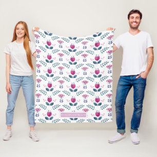 Couverture Polaire Aquarelle Tulipe rose