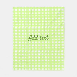 Couverture Polaire Aquarelle vert plaid ginham personnalisé ajouter t