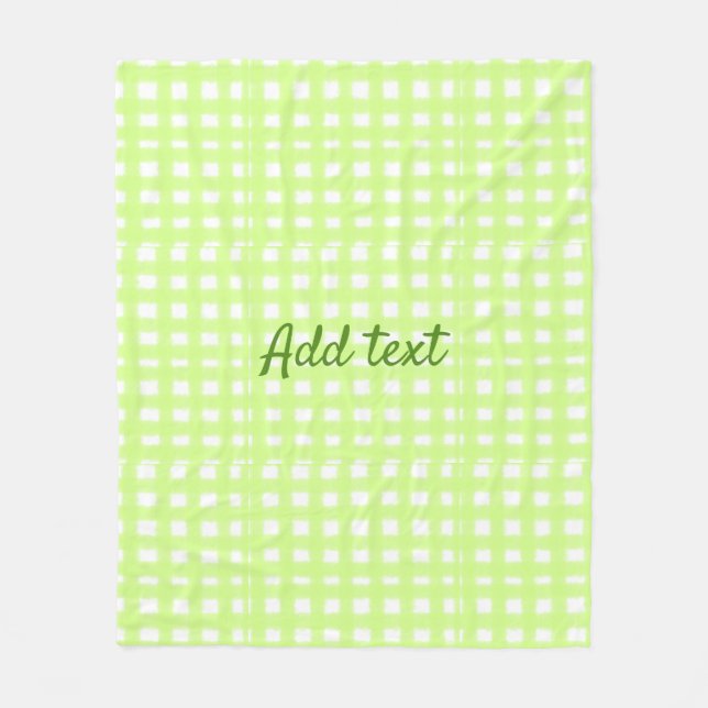 Couverture Polaire Aquarelle vert plaid ginham personnalisé ajouter t (Devant)