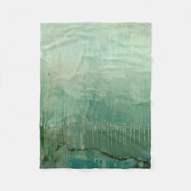Couverture Polaire Aquarelle verte contemporaine (Devant)