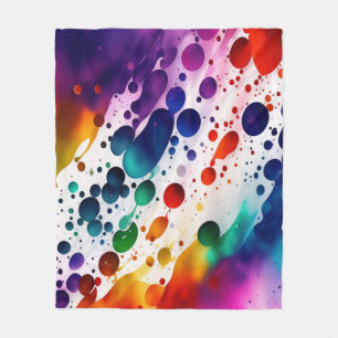 Couverture Polaire Aquarelles bulles fondre couleurs Abstrait