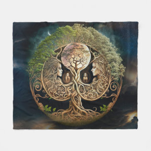 Couverture Polaire Arbre de la déesse et de la lune