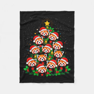 Couverture Polaire Arbre de Noël Animal Chapeau de Père Noël Panda Ro