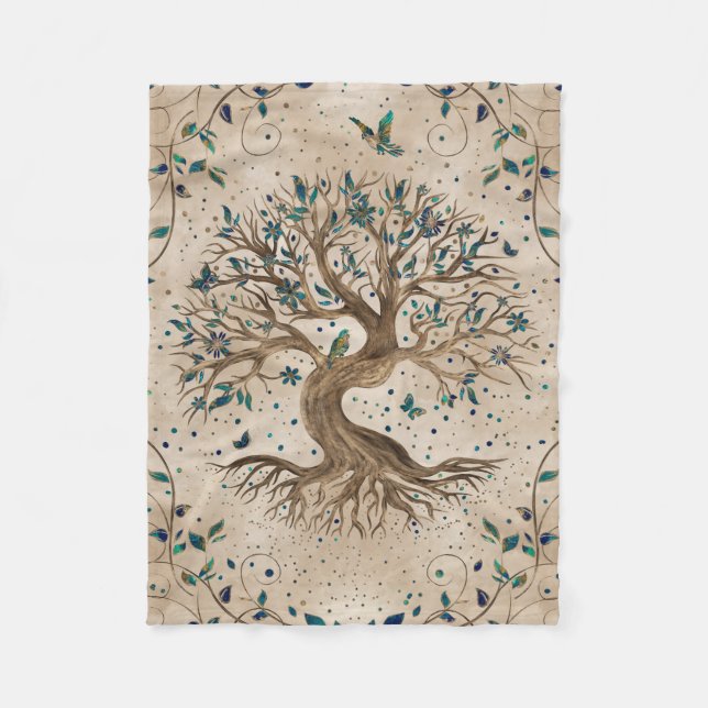 Couverture Polaire Arbre de vie - Yggdrasil (Devant)