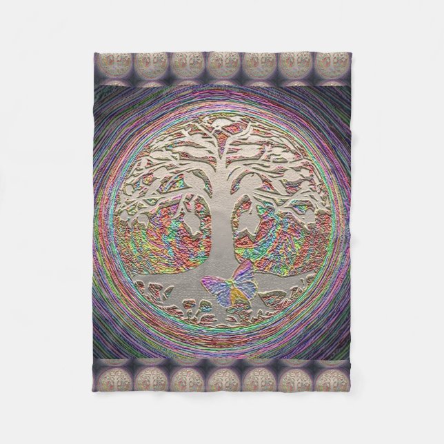 Couverture Polaire Arbre d'or avec Butterly (Devant)