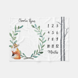 Couverture Polaire Arbres de guirlande et de bouleau de Fox de