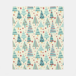 Couverture Polaire Arbres de Noël modernes Motif d'hiver