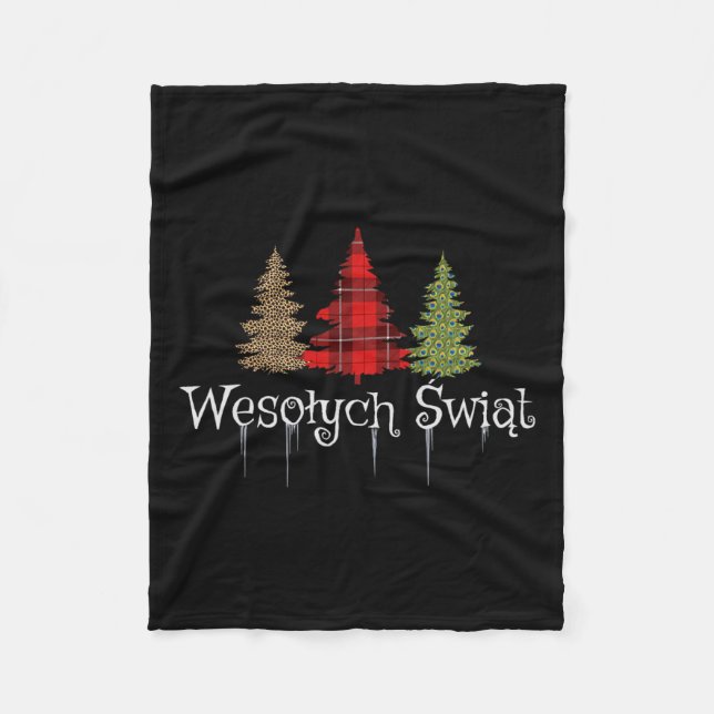 Couverture Polaire Arbres polonaises Joyeux Noël Wesolych Swiat Plaid (Devant)