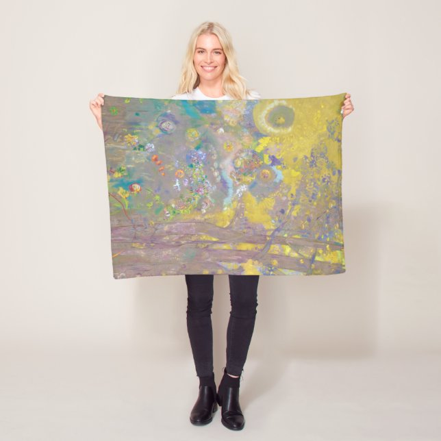 Couverture Polaire Arbres sur Arrière - plan Jaune, Redon (En situation)