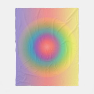 Couverture Polaire Arc-en-ciel coloré Espace cercle concentré