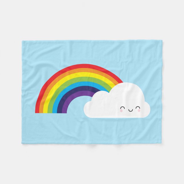 Couverture Polaire Arc en ciel de Kawaii (Devant (Horizontal))