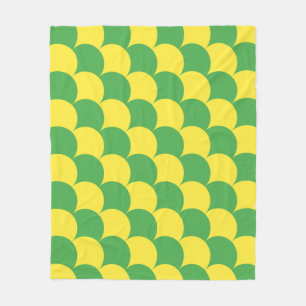 Couverture Polaire Arche géométrique Motif à échelle diagonale jaune 