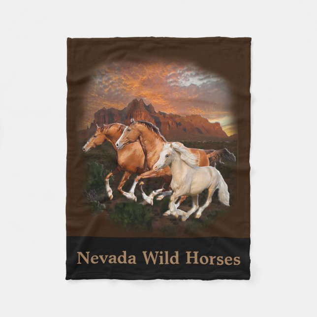 Couverture Polaire Arizona Chevaux sauvages (Devant)