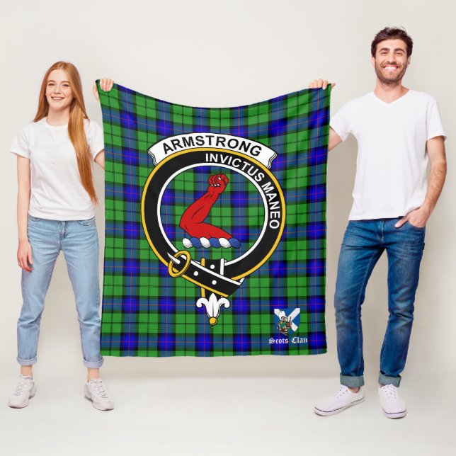 Couverture Polaire Armstrong Clan Badge Tartan Plaid (En situation)