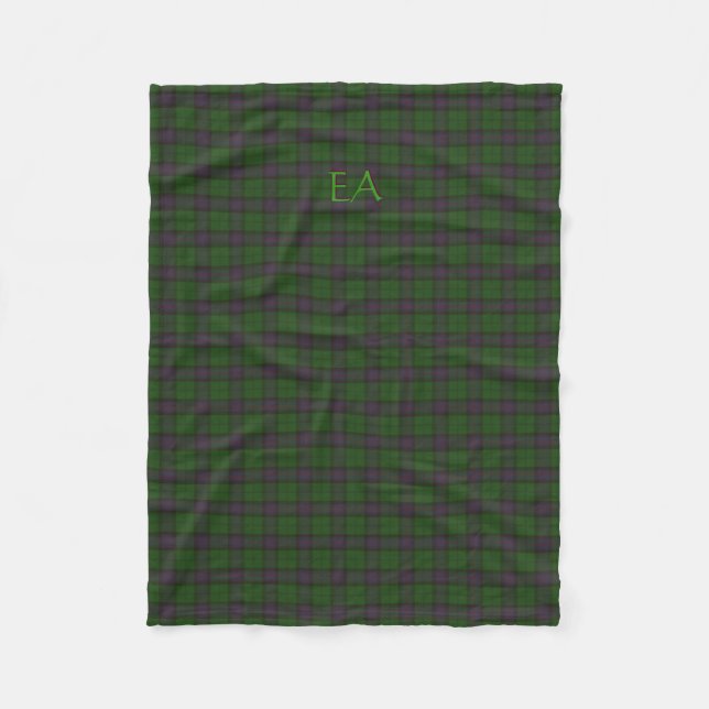Couverture Polaire Armstrong Official Clan Tartan avec vos initiales (Devant)