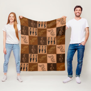 Couverture Polaire Arôme de café. Patchwork.