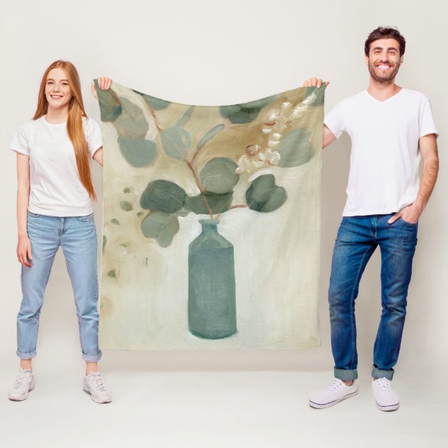 Couverture Polaire Arrangement neutre - Verdure dans le Vase (En situation)