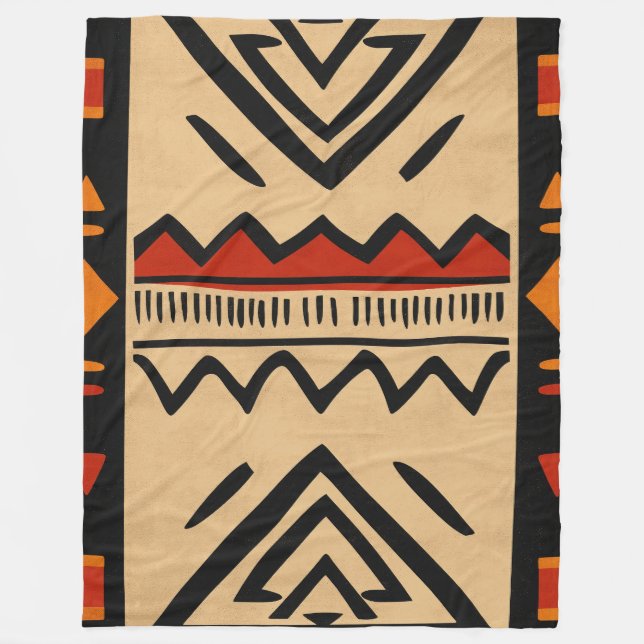 Couverture Polaire Arrière - plan africain aux couleurs chaudes (Devant)