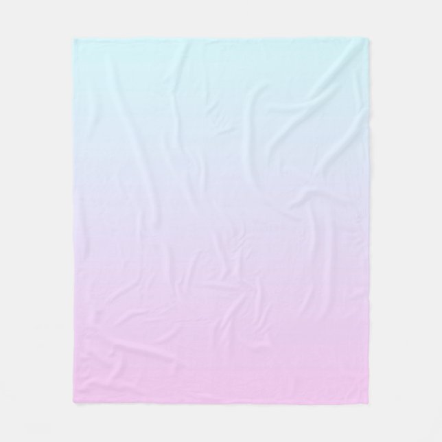 Couverture Polaire Arrière - plan de dégradé rose et bleu pastel (Devant)